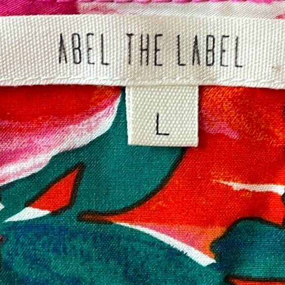 Abel the Label Floral Midi Dress Pink Red Size L - Picture 8 of 15